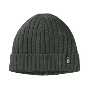 Czapka zimowa Jack Wolfskin RIB KNIT BEANIE slate green - ONE SIZE - Czapki męskie - miniaturka - grafika 1