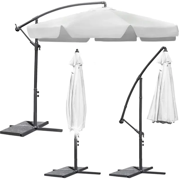 Parasol z wysięgnikiem szary 350 x 250 cm