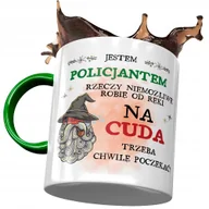 Kubki - Kubek Zielony Policjanta jestem Policjantem z Nadrukiem ze Zdjęciem + Opakowanie na prezent (wzór 02) - miniaturka - grafika 1
