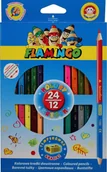Przybory szkolne - Titanum Kredki ołówkowe trójkątne dwustronne 24kol. FLAMINGO - miniaturka - grafika 1