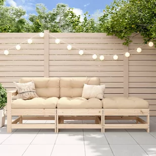 vidaXL 3-cz. zestaw wypoczynkowy do ogrodu, poduszki, lite drewno - Sofy ogrodowe - miniaturka - grafika 1