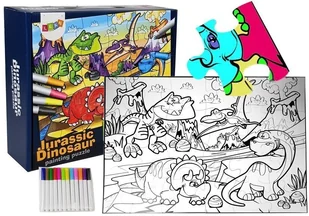 Import LEANToys Puzzle Do Kolorowania Dinozaury Pisaki 24 elem LT-7797-0 - Puzzle - miniaturka - grafika 1