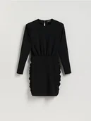 Sukienki - Reserved - Sukienka mini z drapowaniem - czarny - miniaturka - grafika 1