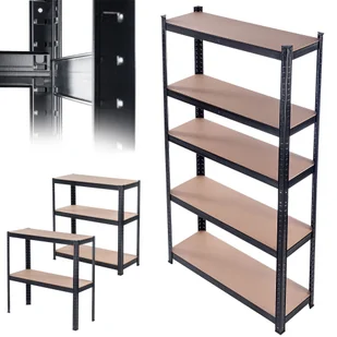 Regał metalowy 5-poziomowy Gien 875kg czarny - Szafy i regały magazynowe Regał metalowy 5-poziomowy Gien 875kg czarny - Szafy i regały magazynowe - miniaturka - grafika 1