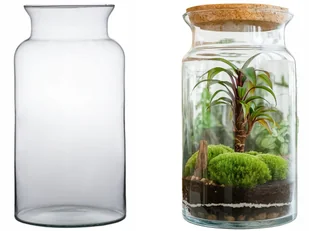SŁÓJ DO LASU W SŁOIKU las w szkle wazon dekoracja kompozycja H:25cm - Wazony i flakony - miniaturka - grafika 1