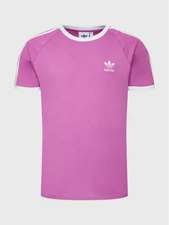 Koszulki sportowe męskie - T-Shirt adicolor Classic 3-Stripes HK7275 Różowy Slim Fit - adidas - grafika 1
