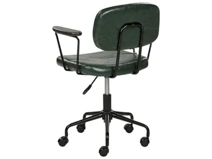 Fotel biurowy, krzesło biurowe Krzesło biurowe regulowane ekoskóra ciemnozielone ALGERITA - Fotele i krzesła biurowe - miniaturka - grafika 5