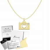 Naszyjniki - Złoty Naszyjnik z Aparatem Fotograficznym SREBRO 925 DEDYKACJA GRATIS - miniaturka - grafika 1