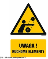 Tablice BHP - SIGNPROJECT GF060 - Uwaga! Ruchome elementy 700x1050 - miniaturka - grafika 1