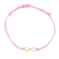 Bransoletki - Bransoletka różowy sznurek nieskończoność pr. 585 - miniaturka - grafika 1