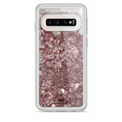 Etui i futerały do telefonów - Hama White Diamonds Sparkle Case Samsung Galaxy S10 Różowo-Złote Serca - miniaturka - grafika 1