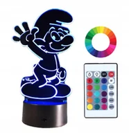 Lampy stojące - Lampka Nocna 3D LED Imię Grawer SMERFY CIAMAJDA - miniaturka - grafika 1