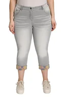 Spodnie damskie - ULLA POPKEN Dżinsy damskie, Graubeżowy, 23 - miniaturka - grafika 1