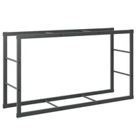 Wózki magazynowe - vidaXL Stojak na drewno opałowe czarny 110x30x61 cm stalowy - miniaturka - grafika 1