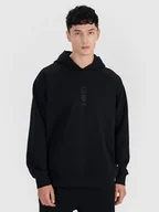 Bluzy męskie - Bluza dresowa nierozpinana z kapturem męska 4F 4FRSS25TSWSM2111-20S Czarny Roz. M - miniaturka - grafika 1