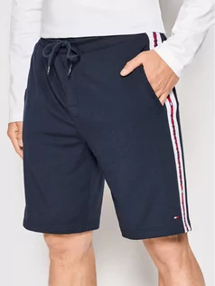 Spodnie sportowe męskie - Tommy Hilfiger Szorty sportowe Track UM0UM01938 Granatowy Regular Fit - grafika 1