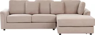 Narożniki - BELIANI Narożnik rogówka beżowoszary tapicerowany lewostronny z poduszkami do salonu - miniaturka - grafika 1