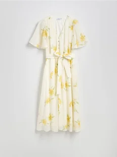 Reserved - Wzorzysta sukienka midi z lyocellu - wielobarwny - Sukienki - miniaturka - grafika 1