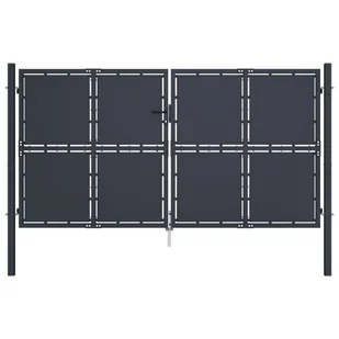 vidaXL Lumarko Brama ogrodzeniowa, stalowa, 300x150 cm, antracytowa! 144526 - Akcesoria do ogrodzeń - miniaturka - grafika 1