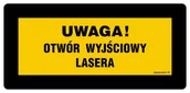 Systemy ekspozycyjne i znaki informacyjne - KB004 UWAGA! PROMIENIOWANIE LASEROWE PRZY OTWARCIU, PN - PŁYTA PCV 1MM; (200X100MM) - miniaturka - grafika 1