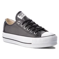 Trampki damskie - Converse Trampki Ctas Lift Clean Ox 561681C Black/Black/White - miniaturka - grafika 1