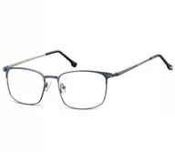 Okulary korekcyjne, oprawki, szkła - Sunoptic Oprawki korekcyjne zerówki okulary męskie prostokątne 894B grafitowy + granatowy - miniaturka - grafika 1