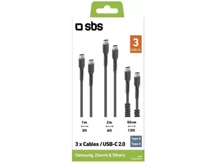 SBS Kabel SBS 3x USB-C USB-C Czarny - Kable - miniaturka - grafika 1