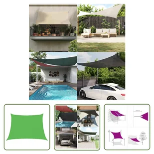 The Living Store Żagiel przeciwsłoneczny - 160 g/m² - jasnozielony - 4/5x3 m - HDPE - Żagiel Ogrodowy - Parasole ogrodowe - miniaturka - grafika 1