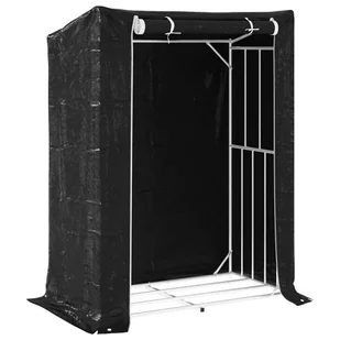 vidaXL Stojak na drewno opałowe z drutem stalowym, 150x80x200 cm - Wózki magazynowe - miniaturka - grafika 1