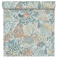 Tapety - Tapeta Botaniczna biało-niebieska winylowa na flizelinie - miniaturka - grafika 1