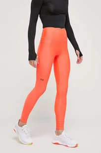 Under Armour legginsy treningowe kolor czerwony gładkie - Legginsy - miniaturka - grafika 1