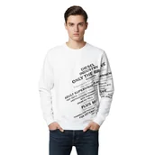 Bluzy męskie - Bluza męska Diesel Girk dresowa klasyczna biała z napisami-L - miniaturka - grafika 1