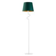 Lampy stojące - Lampa stojąca, Fogo gold, 37x174 cm, klosz butelkowa zieleń ze złotym wnętrzem - miniaturka - grafika 1