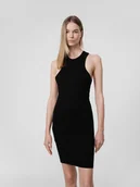 Sukienki - 4F Sukienka na ramiączkach z prążkowanej dzianiny damska S - miniaturka - grafika 1