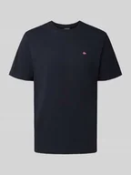 Koszulki męskie - T-shirt z wyhaftowanym logo i okrągłym dekoltem - miniaturka - grafika 1