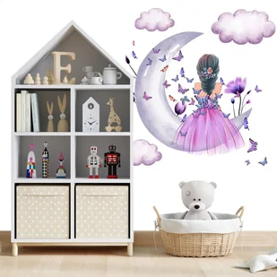 NAKLEJKI NA ŚCIANĘ DLA DZIECI SAMOPRZYLEPNE DO POKOJU DZIECKA Księżyc Motyl - Naklejki na ścianę NAKLEJKI NA ŚCIANĘ DLA DZIECI SAMOPRZYLEPNE DO POKOJU DZIECKA Księżyc Motyl - Naklejki na ścianę - miniaturka - grafika 1