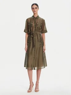 Fracomina Sukienka koszulowa FS25SD2007W78501 Zielony Regular Fit - Sukienki - miniaturka - grafika 1