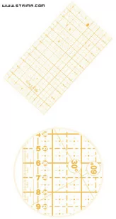 M1632 YW Liniał do patchworku i quiltingu, 160x320 mm, podziałka centymetrowa, żółta - Akcesoria kreślarskie - miniaturka - grafika 1