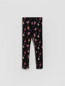 Spodnie i spodenki dla dziewczynek - Reserved - Świąteczne legginsy we wzory - czarny - miniaturka - grafika 1