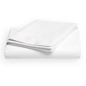 Prześcieradła - Prześcieradło hotelowe bez gumki 160x240 białe bawełniane - miniaturka - grafika 1