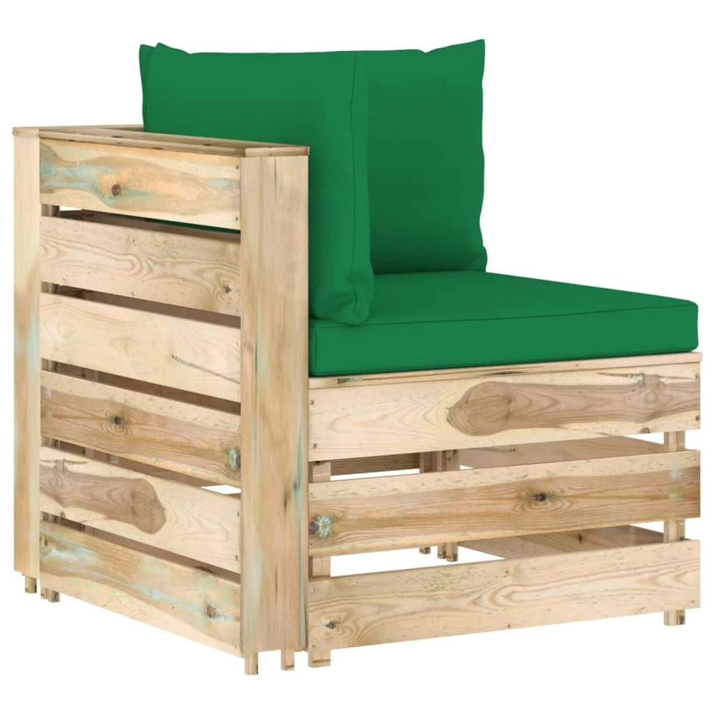 VidaXL Lumarko Moduł sofy narożnej z poduszkami, impregnowane drewno 3074500 VidaXL