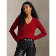 Swetry damskie - POLO RALPH LAUREN Wełniany sweter KIMBERLY Slim Fit z dodatkiem kaszmiru - miniaturka - grafika 1