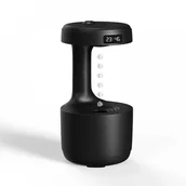 Nawilżacze powietrza - (czarny) nawilżacz powietrza 800 ml z górnym napełnianiem, chłodna mgiełka, nawilżacz z ciepłą mgiełką i wskaźnikiem czasu, antygrawitacyjny powrót kr - miniaturka - grafika 1