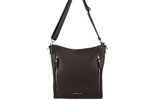 Praktyczna skórzana torebka na ramię - Brązowa ciemna - Nerki Praktyczna skórzana torebka na ramię - Brązowa ciemna - Nerki - miniaturka - grafika 1