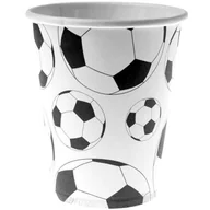 Naczynia i sztućce jednorazowe - Santex Kubeczki papierowe &quot;Piłka Nożna&quot; SANTEX 250ml 10 szt SX3890-11 - miniaturka - grafika 1