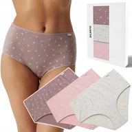 Majtki damskie - Figi damskie MAXI 3 PARY majtki CLASSIC bawełniane ATLANTIC 3LP-222 - XXL - miniaturka - grafika 1