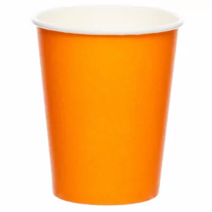 Pomarańczowe jednokolorowe - Kubeczki 237ml 8 sztuk - Dekoracje i nakrycia stołu na imprezę - miniaturka - grafika 1