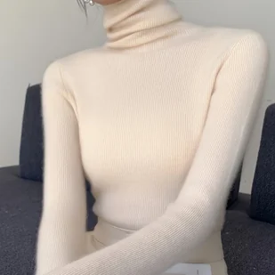 TEMU Damski Sweter Zimowy Dopasowany - Elegancki Sweter z Dekoltem w Serek, DﾅＶgi Rﾄ冖aw, Kontrolujﾄ�cy Brzuch, Warstwowy Top, Moﾅｼliwoﾅ崙� Prania w - Swetry damskie - miniaturka - grafika 1