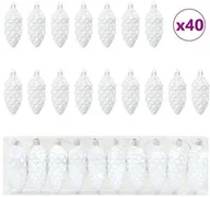 Ozdoby bożonarodzeniowe - vidaXL Dekoracja Choinki 40 pcs Biały - miniaturka - grafika 1