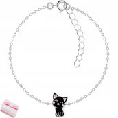 Biżuteria dla dzieci - BRANSOLETKA SREBRNA DLA DZIEWCZYNKI KOTEK srebro - miniaturka - grafika 1